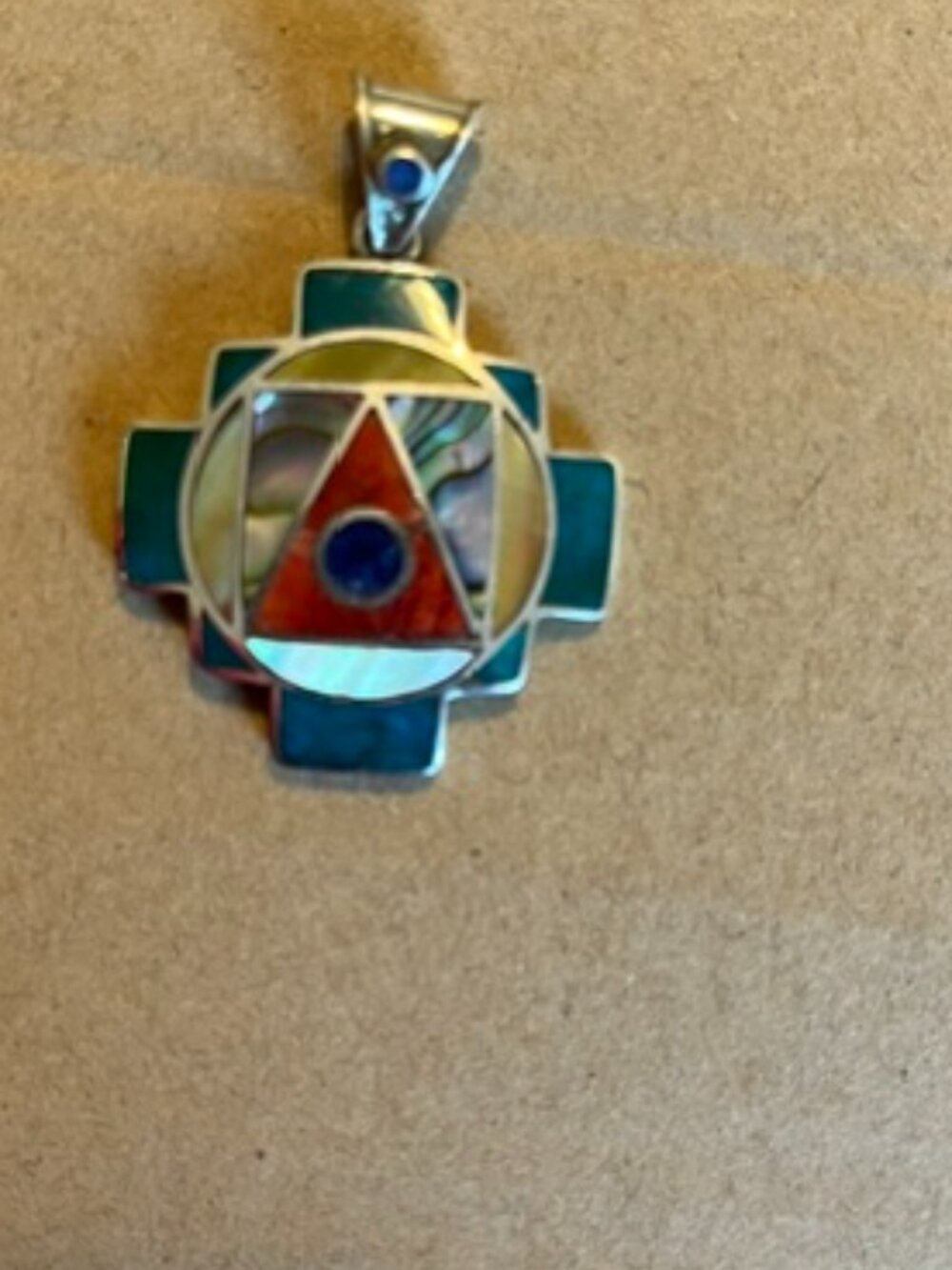 Peruvian sterling silver Chakana pendant.